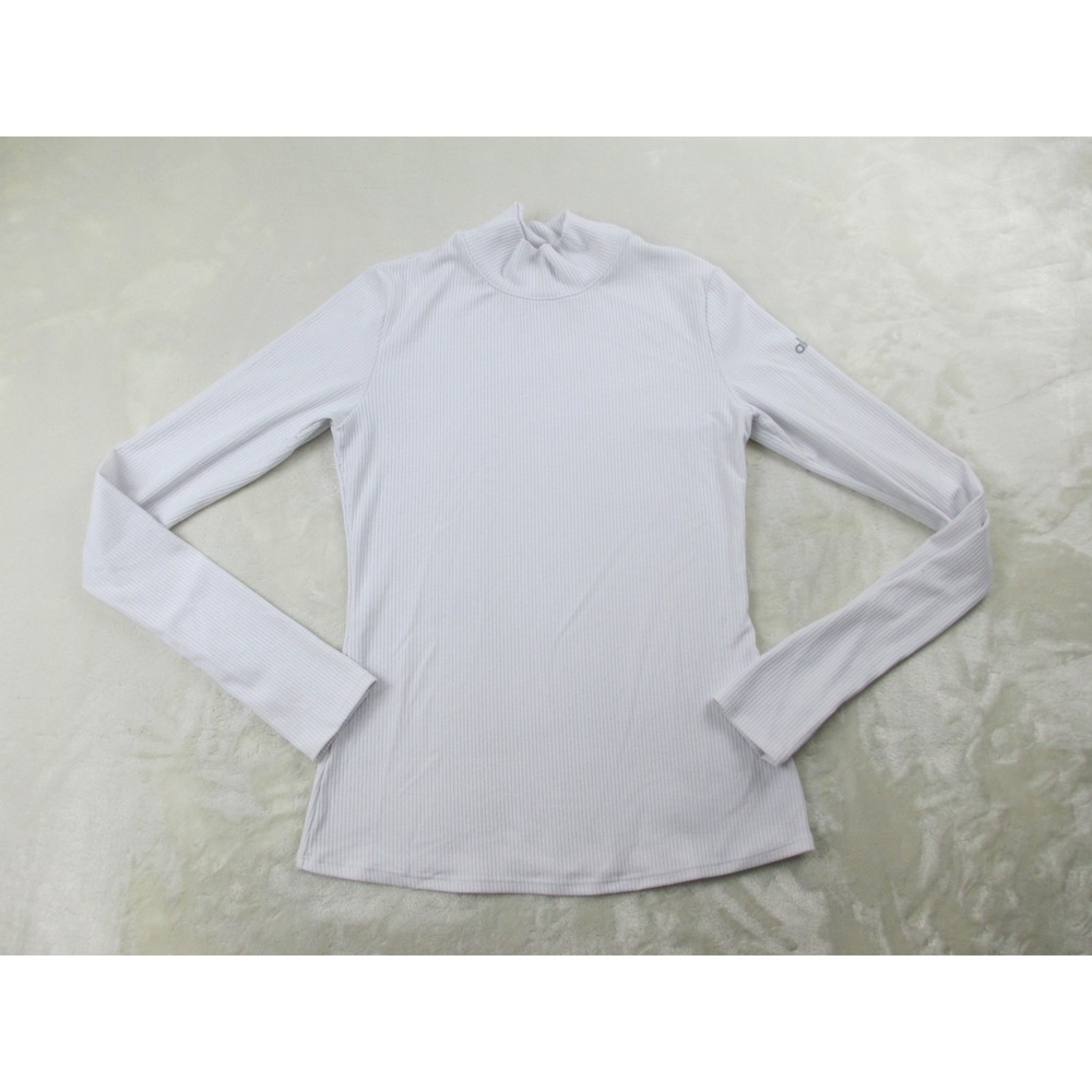 Alo Shirt Womens Extra Small White Mock Neck Long Sleeve Casual Ladies‎